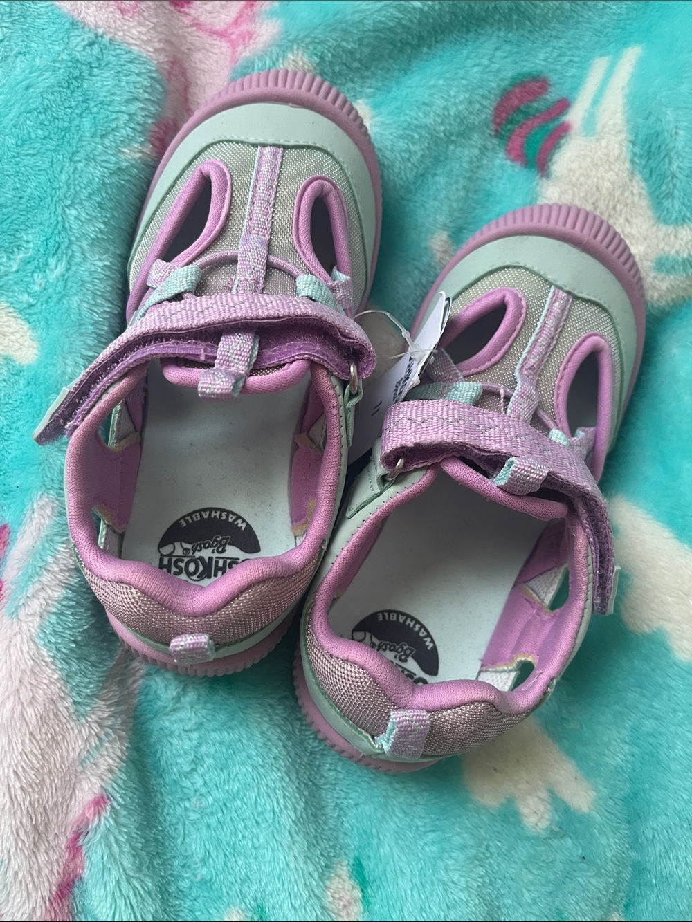 OshKosh B'gosh Girls Pink and Light Green Sandal-Sneakers